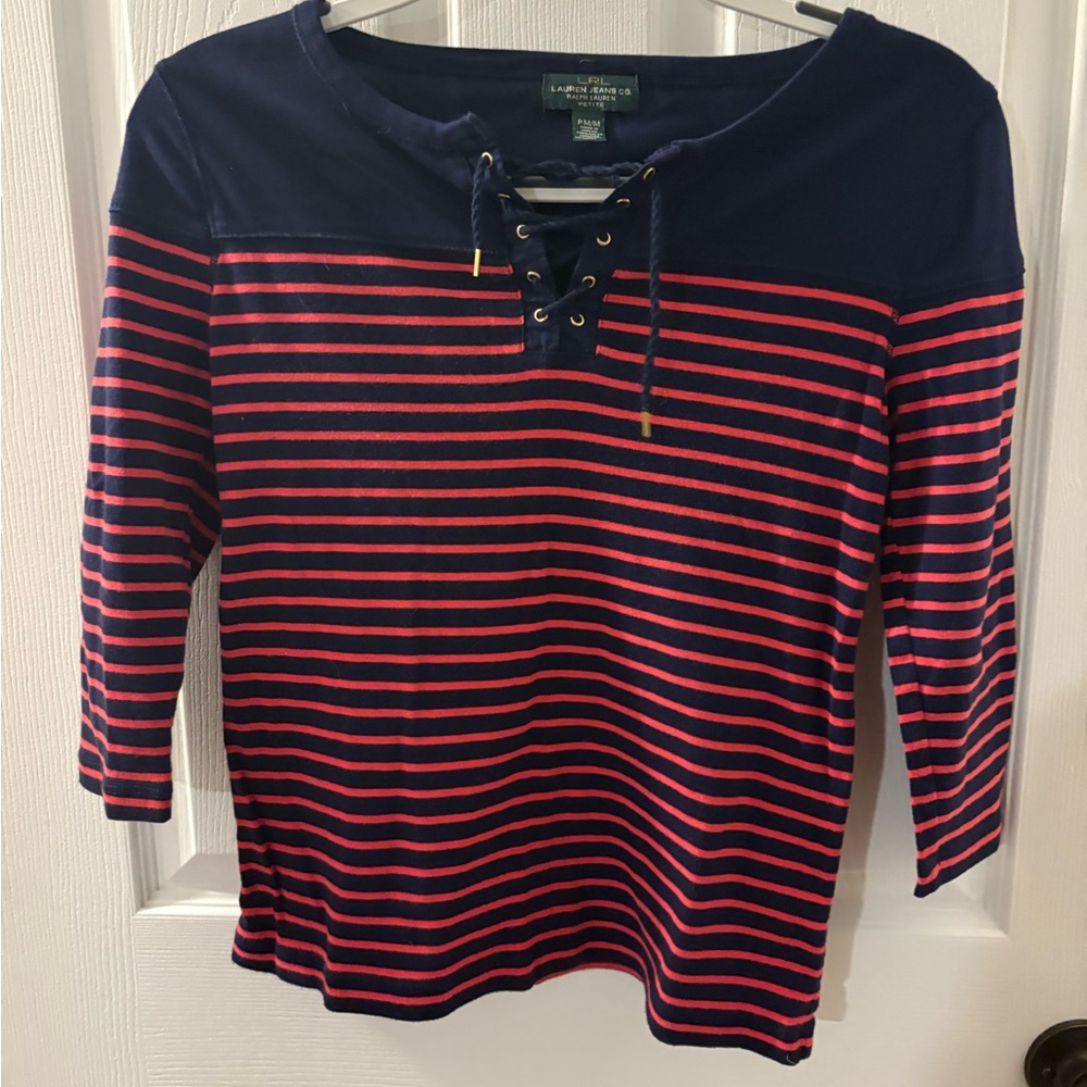 Vintage Ralph Lauren Dark Blue Cotton Top